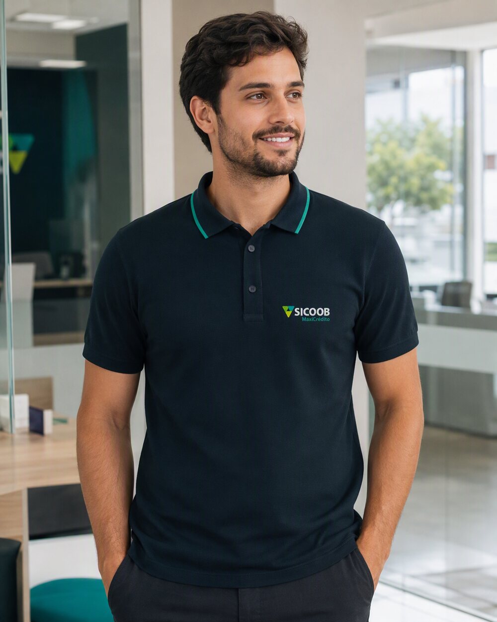 Polo personalizada Sicoob